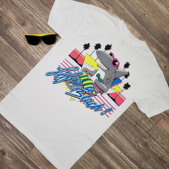 SSI Life's A Beach T-Shirt Vintage 90s Deadstock NWOT Med Shades Included - Picture 8 of 12